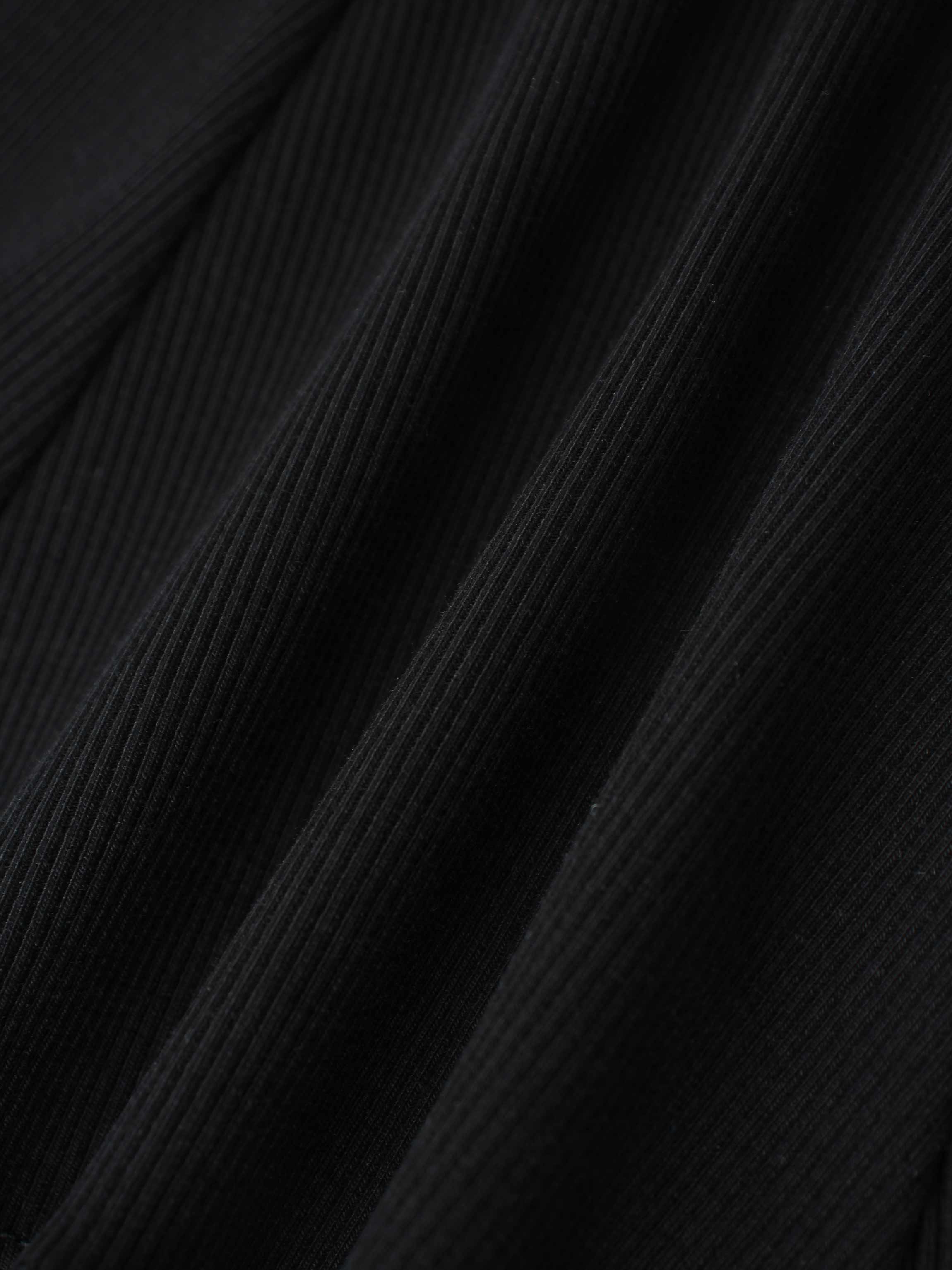6 Panel Skirt - Black Ribbed