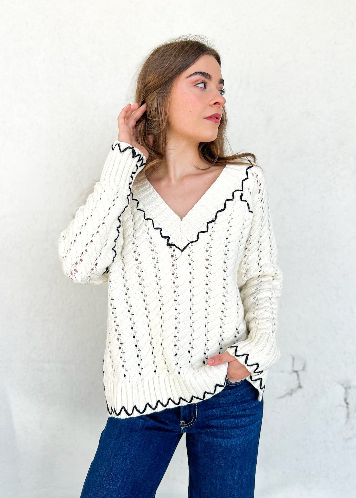 LUCY CABLE KNIT SWEATER