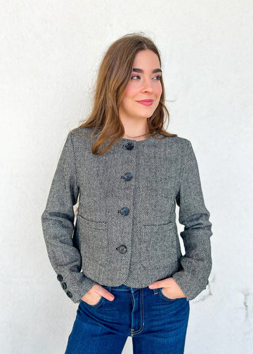 SYLVIE HERRINGBONE JACKET