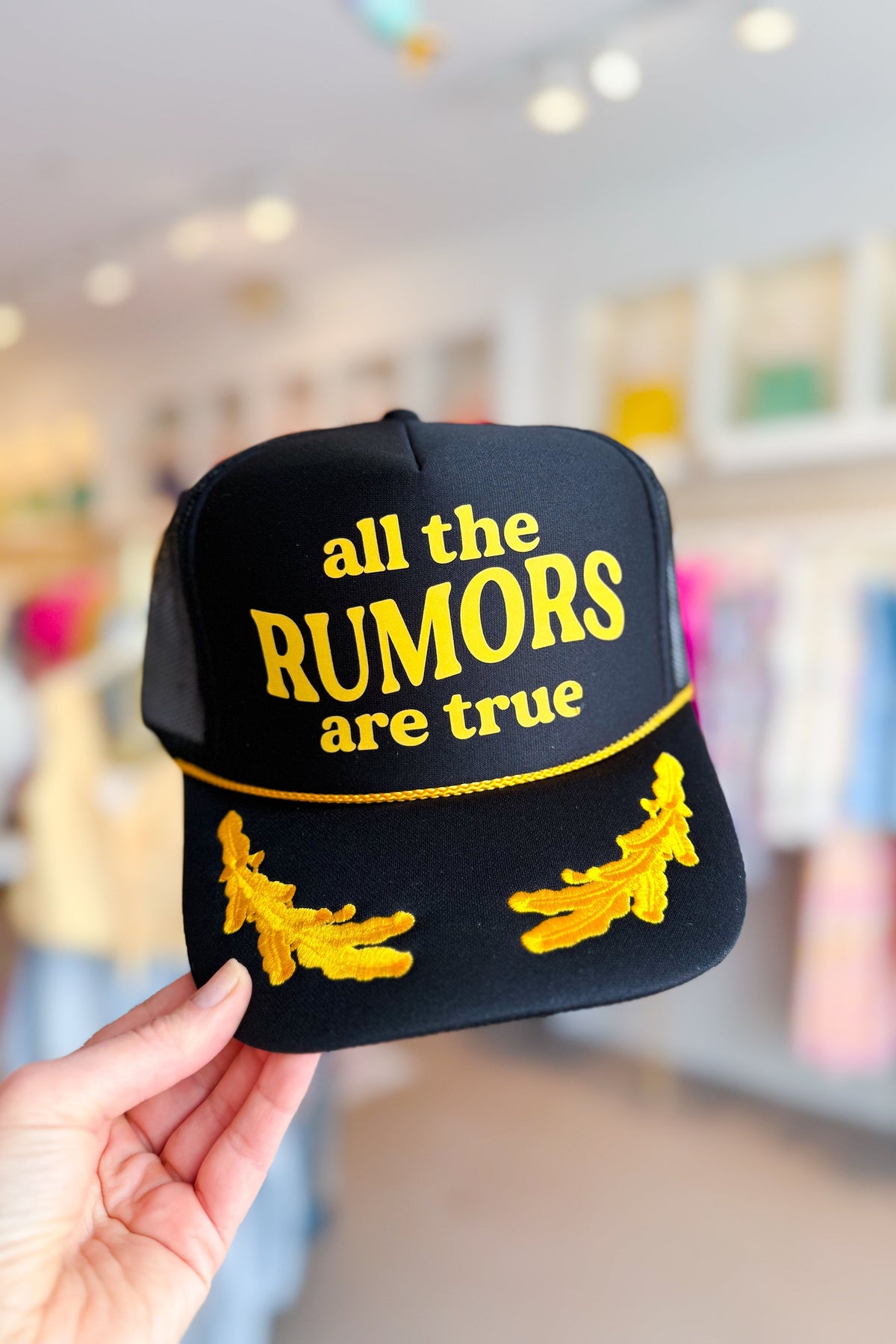 Black All The Rumors Are True Embroidered Trucker Hat