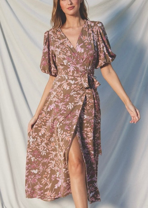 ANASTASIA WRAP MIDI DRESS