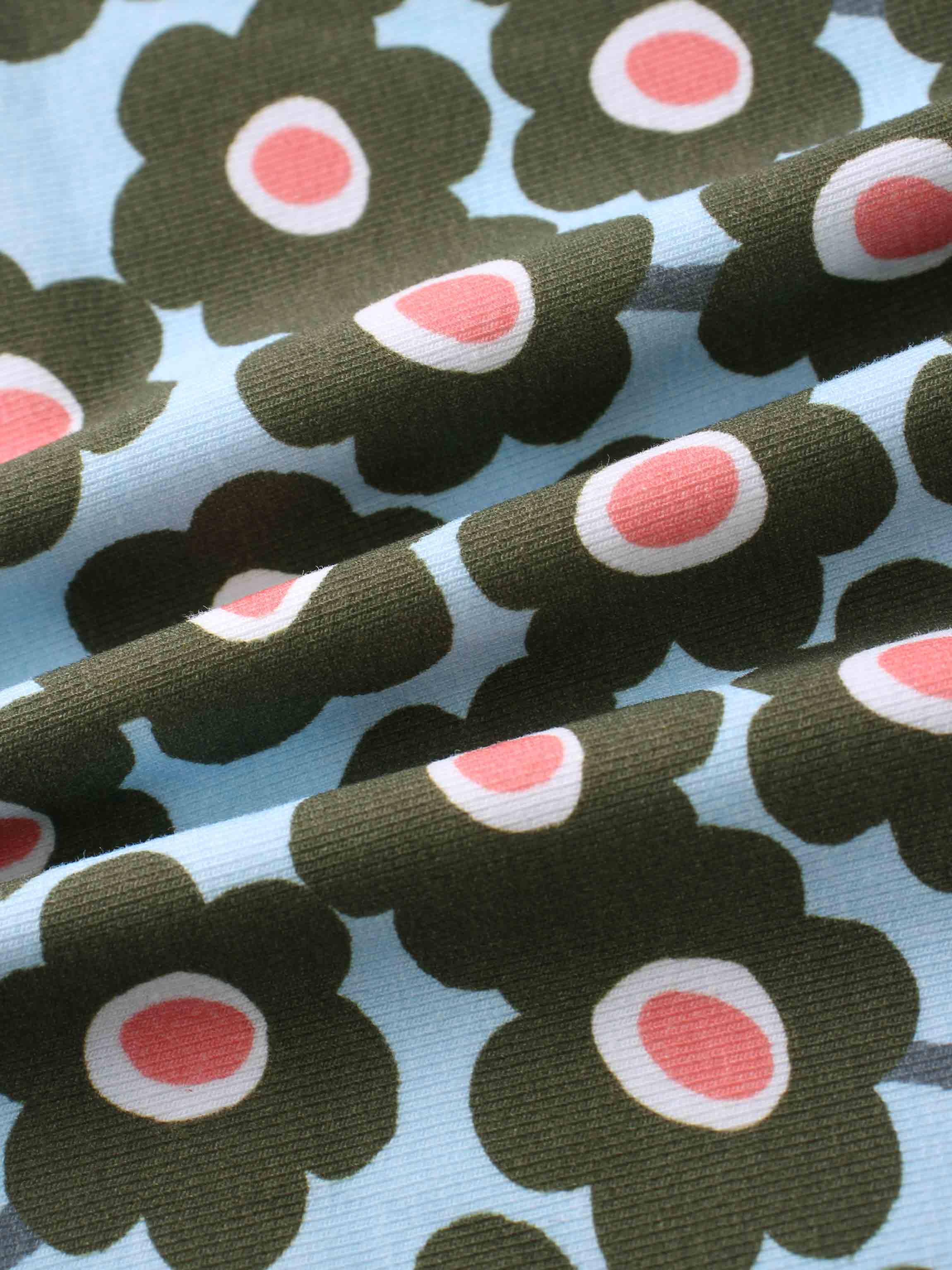 Green Flower Print Fitted Short Sleeve Shirt