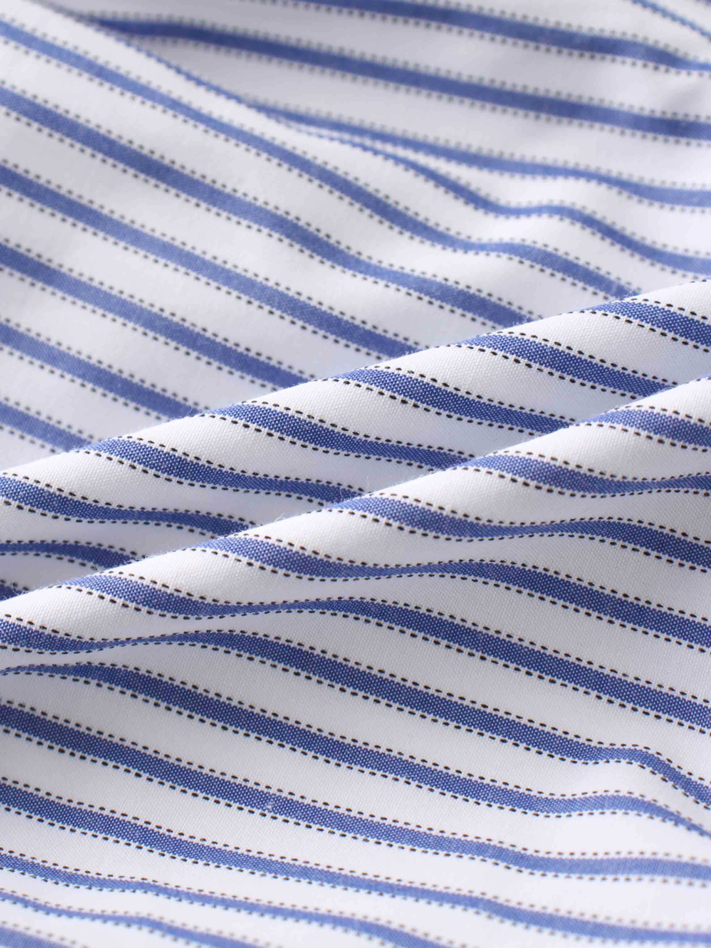 Striped Cotton Romper-Blue