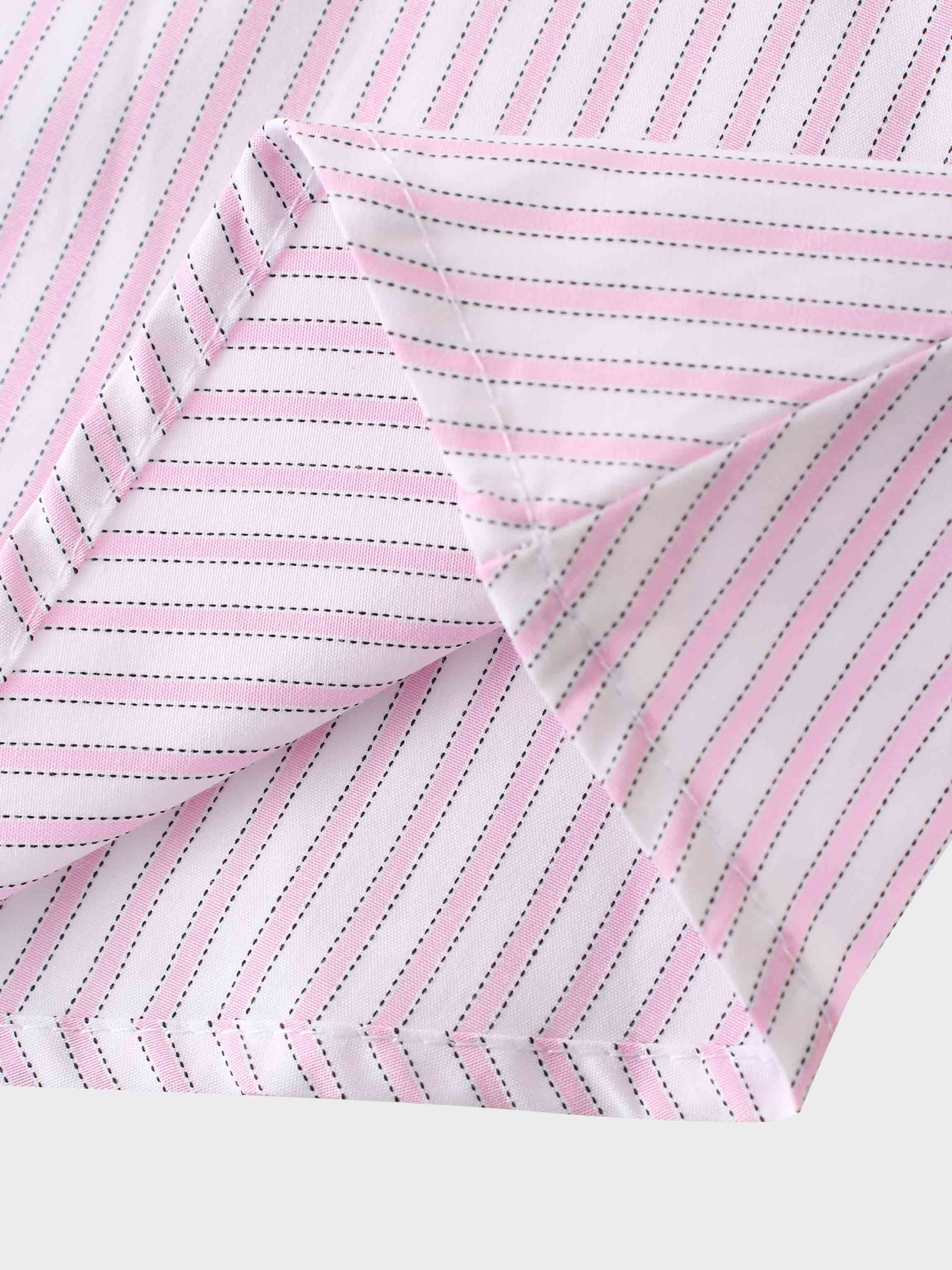 Striped Cotton Skirt-Pink