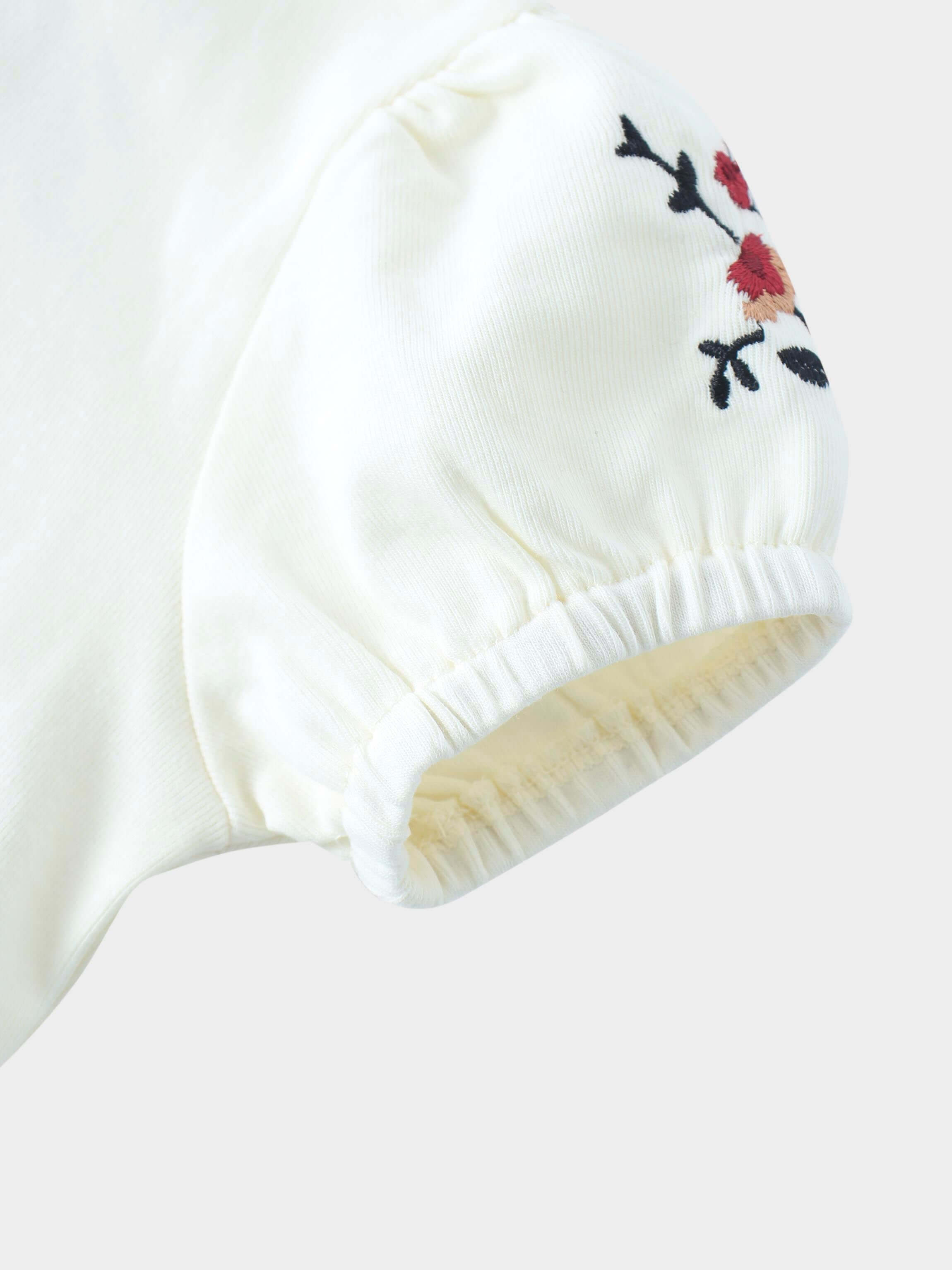 Floral Bubble Skirt with Short Sleeve T-shirt