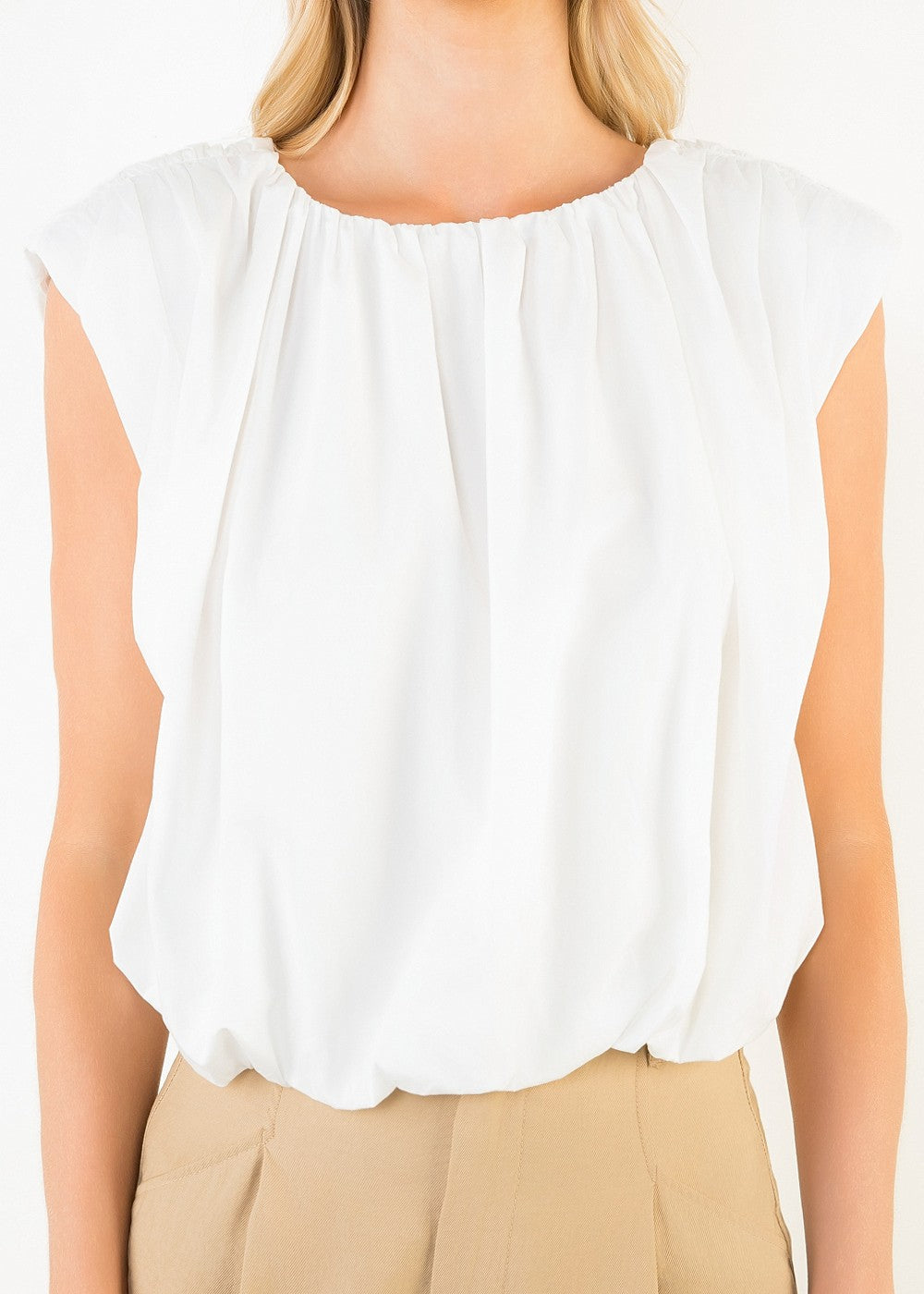 CAMILLE SLEEVELESS BUBBLE TOP
