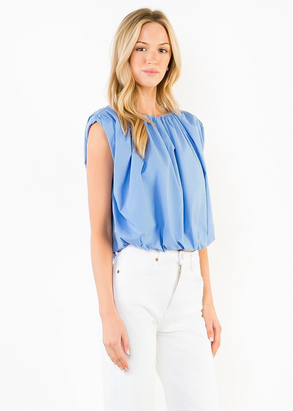 CAMILLE SLEEVELESS BUBBLE TOP