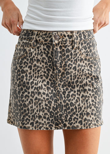BREE LEOPARD MINI SKIRT