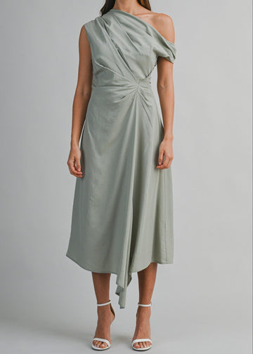 ANA ONE-SHOULDER MIDI DRESS