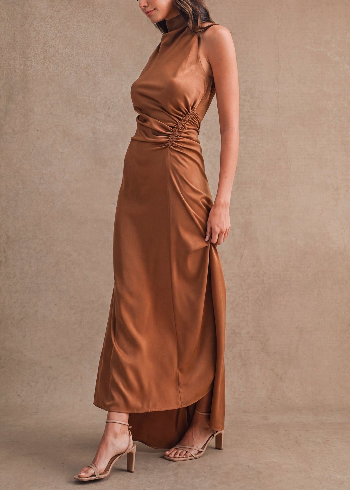 SARAH SATIN MAXI DRESS