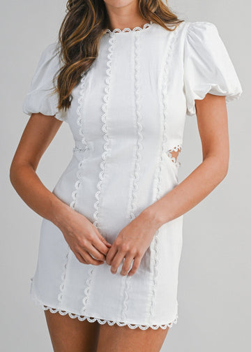 CECE PUFF SLEEVE MINI DRESS