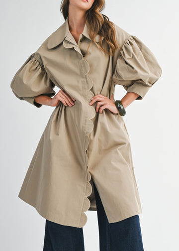 ROSETTA SCALLOPED TRENCH COAT
