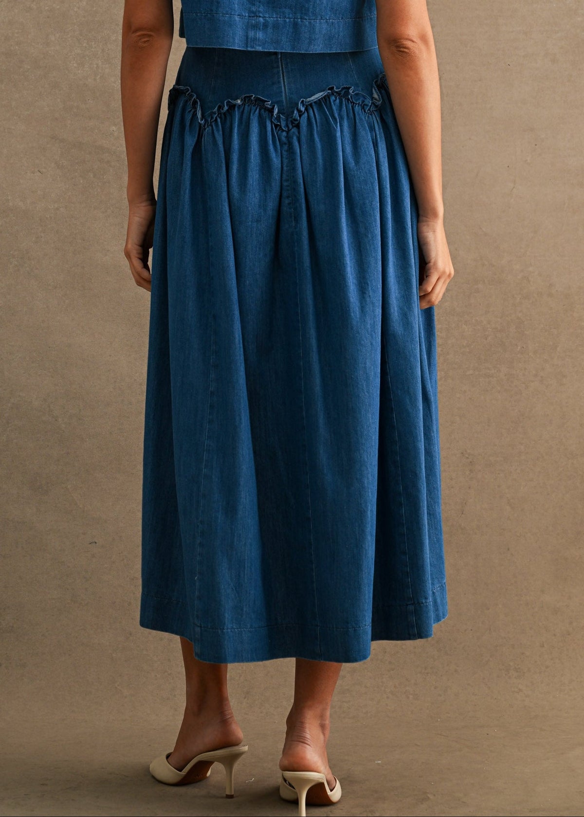 MARIANNE DENIM MIDI SKIRT