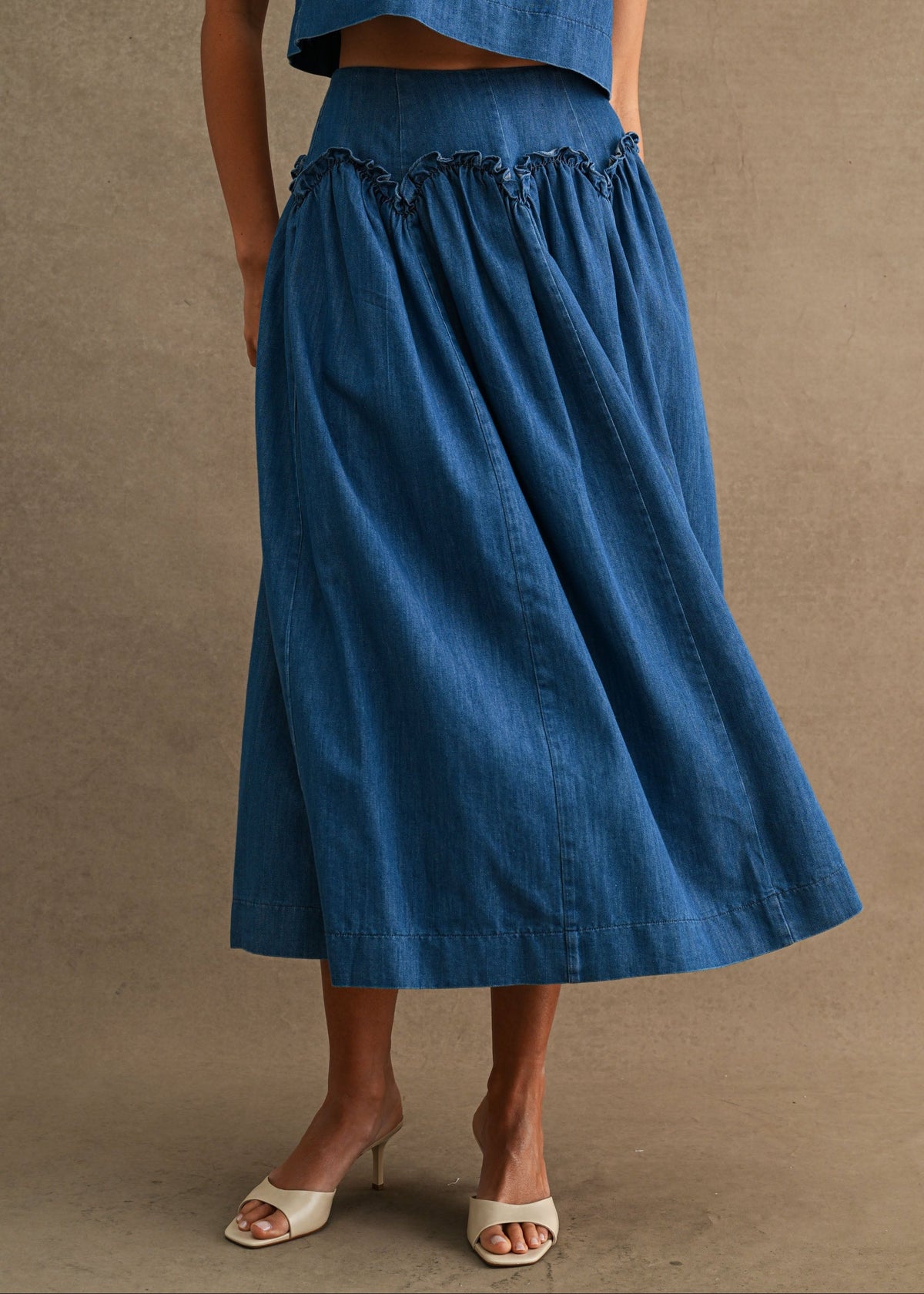 MARIANNE DENIM MIDI SKIRT