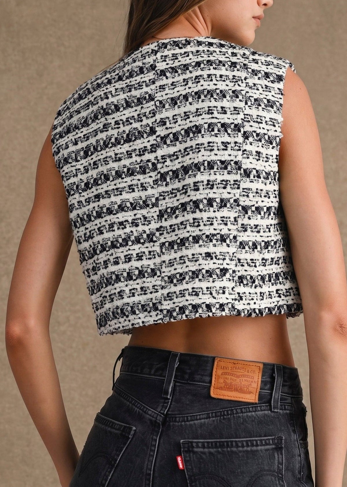 MALINA TWEED CROP VEST