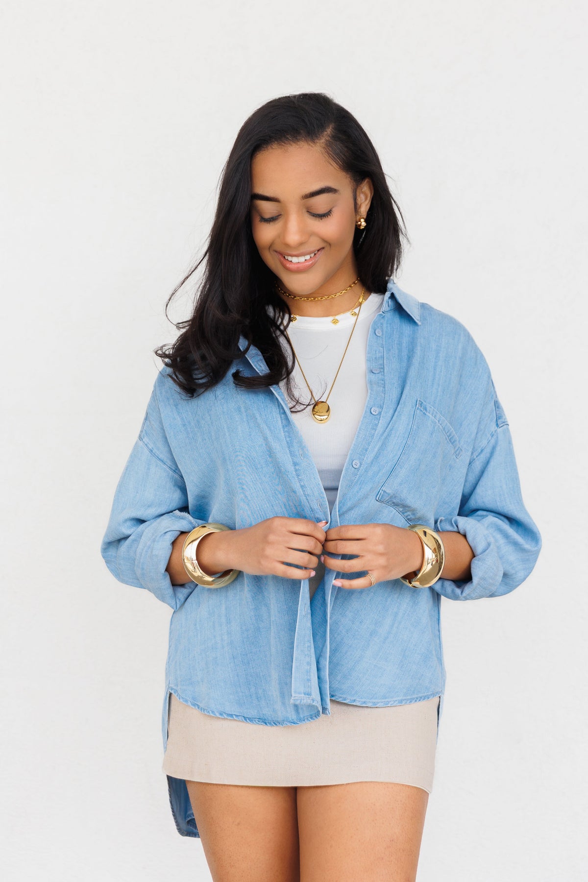 BETHANY CHAMBRAY TOP