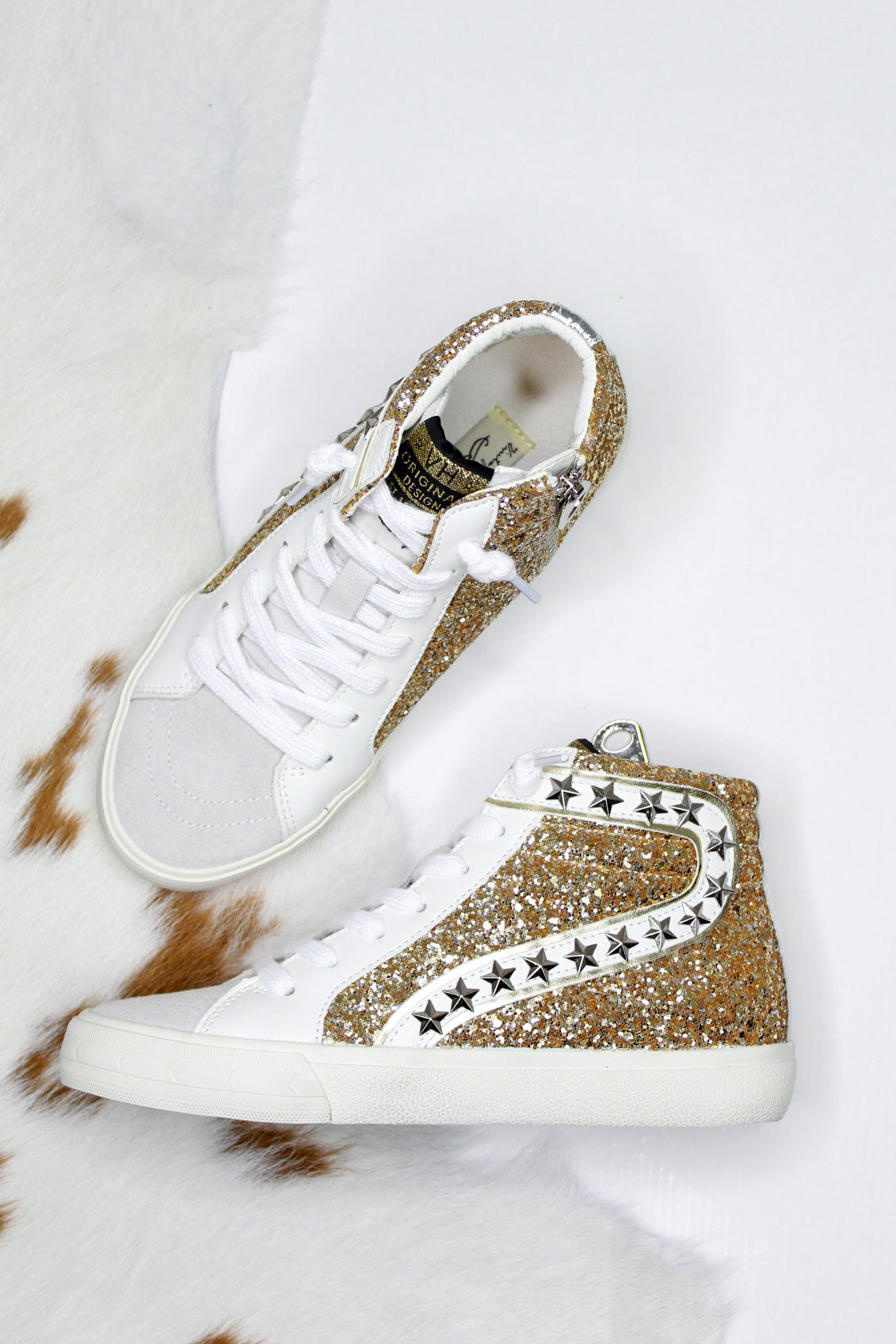 Mateel VH Gold Glitter High Top Sneaker