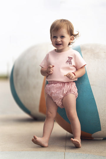 Striped Cotton Bloomers - Pink