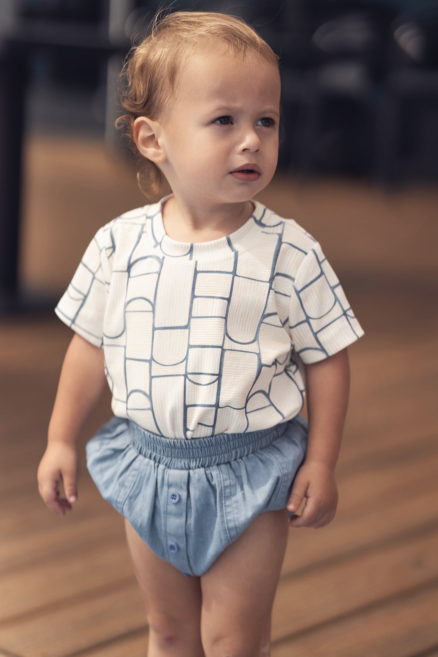Paneled Bloomers - Blue Denim