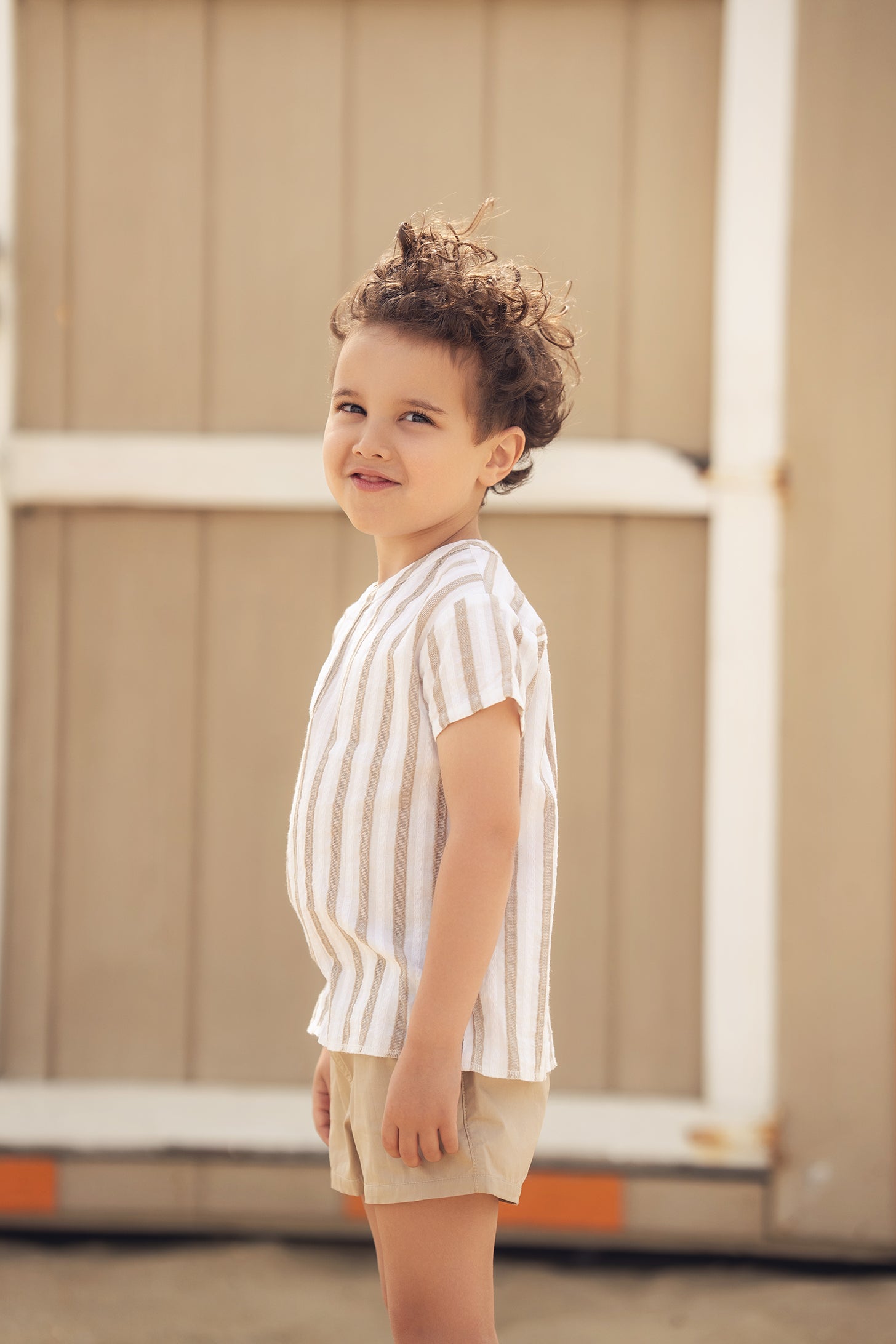 Tan Cotton Shorts