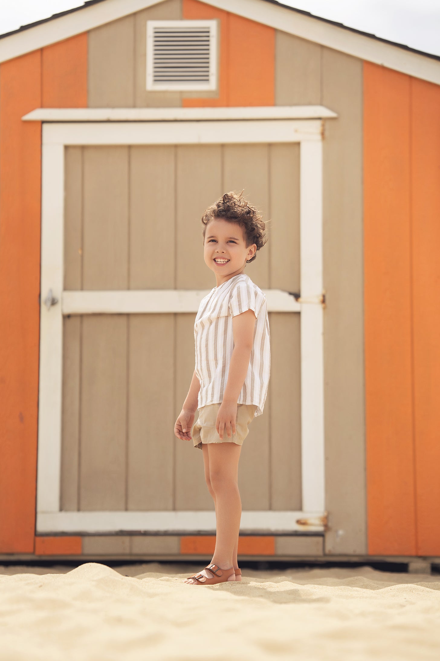 Tan Cotton Shorts