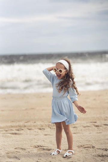 Paper Bag Waist Skirt - Light Blue