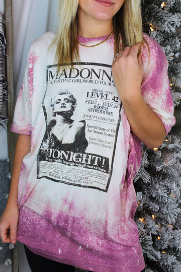 Pink Madonna Bleached Band Tee