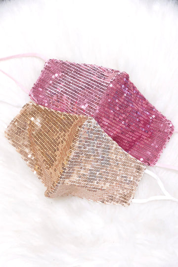Rose Gold Sequin Face Mask