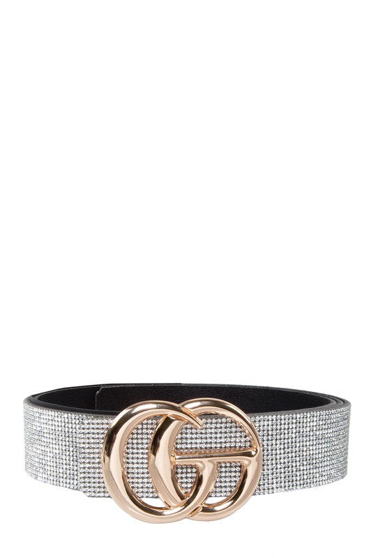 Clear Rhinestone GG Belt