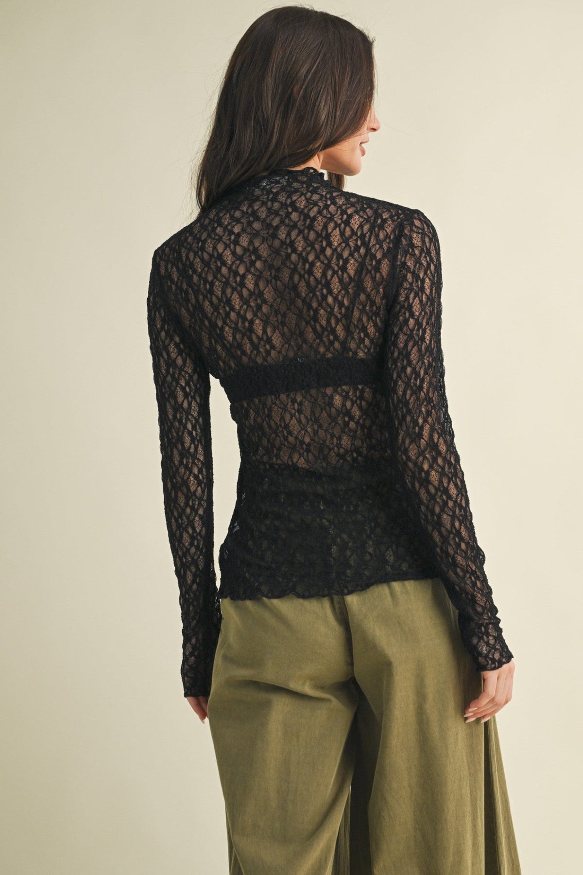 CECE MESH LACE TOP