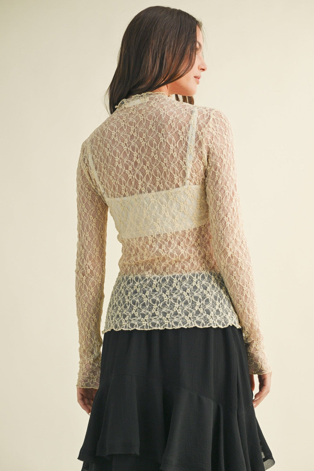 CECE MESH LACE TOP