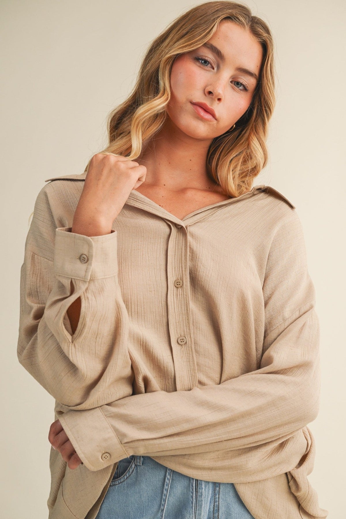 BROOKE BUTTON DOWN TOP