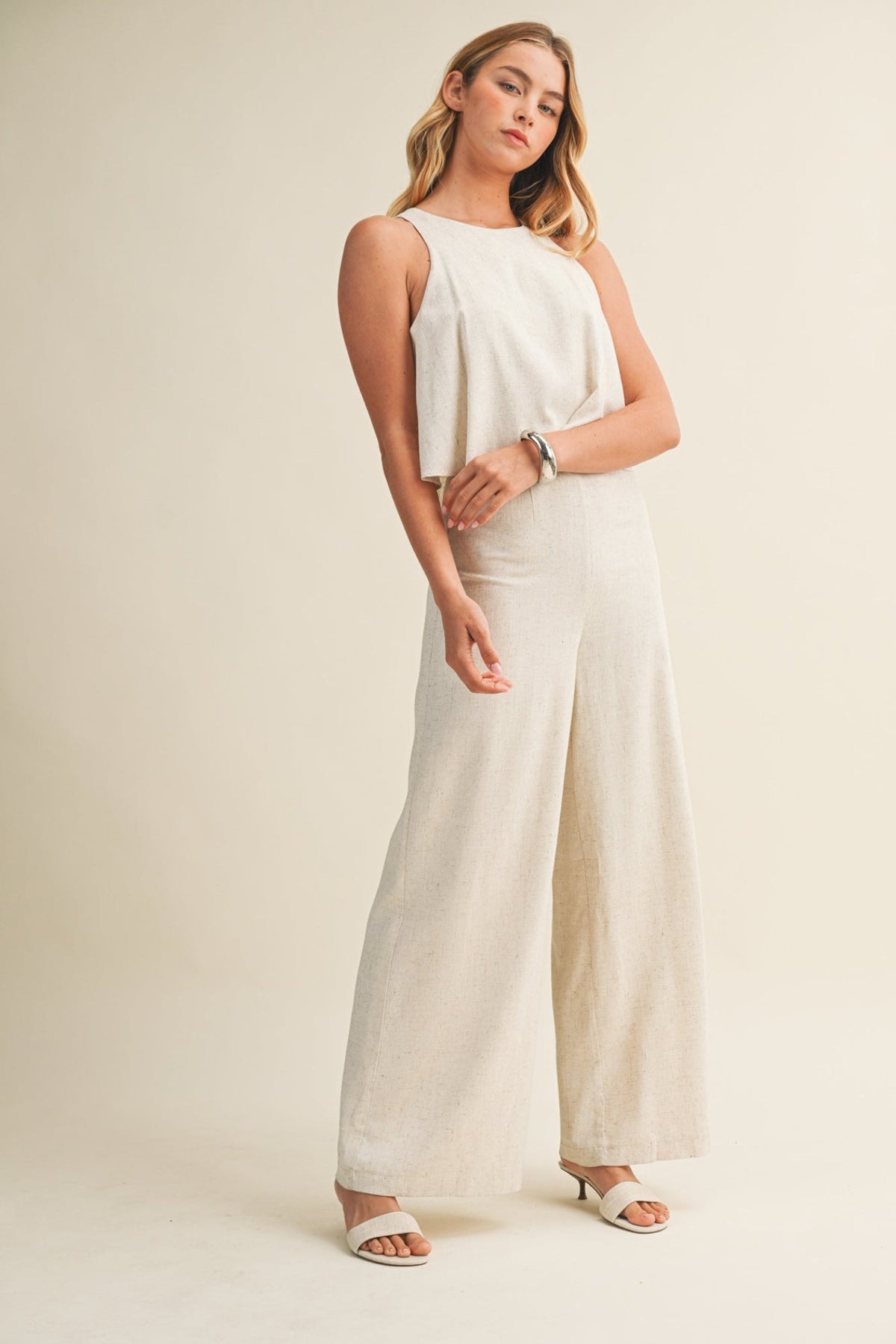 ALEXIA SLEEVELESS LINEN JUMPSUIT