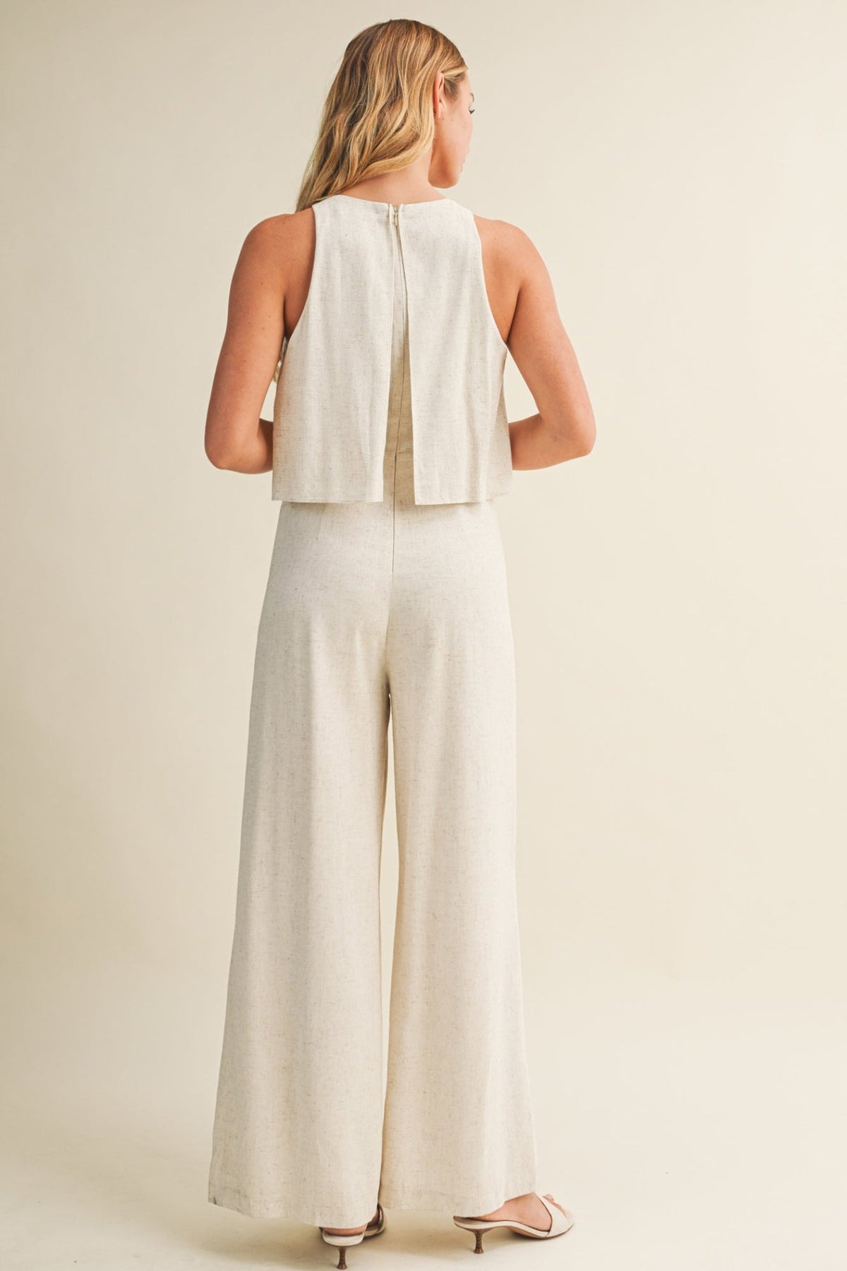 ALEXIA SLEEVELESS LINEN JUMPSUIT