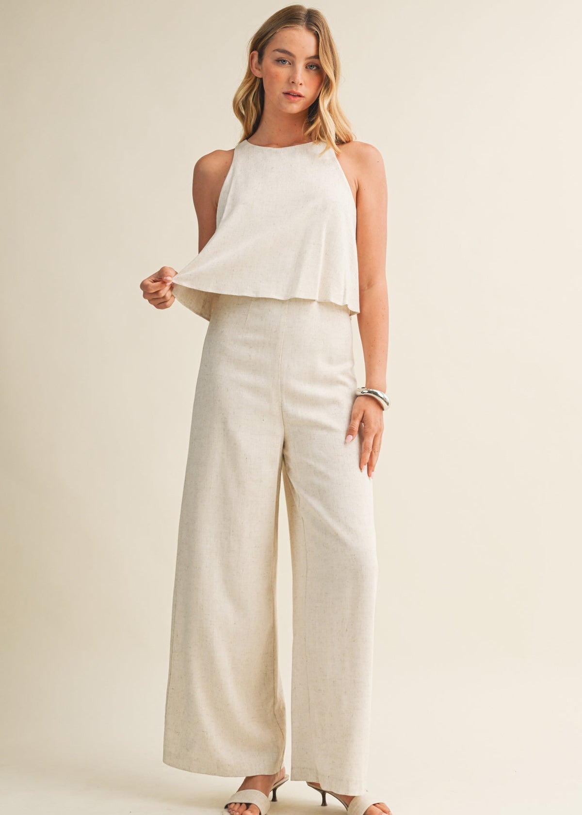 ALEXIA SLEEVELESS LINEN JUMPSUIT