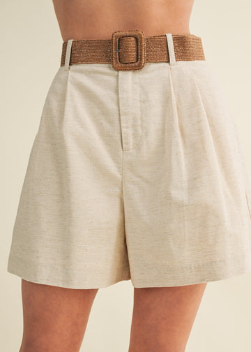 KIRA LINEN PLEATED SHORTS