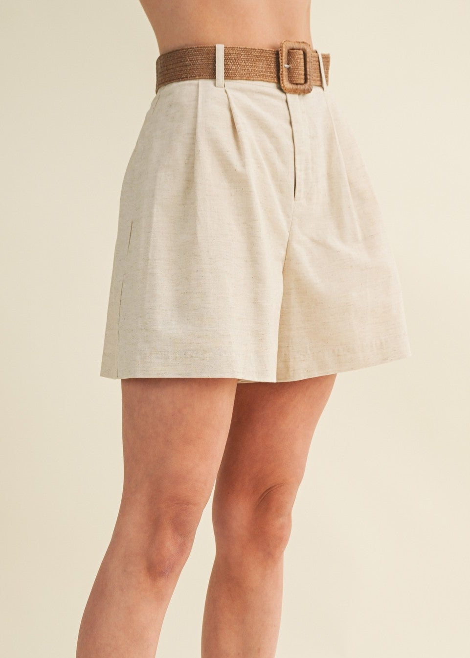 KIRA LINEN PLEATED SHORTS