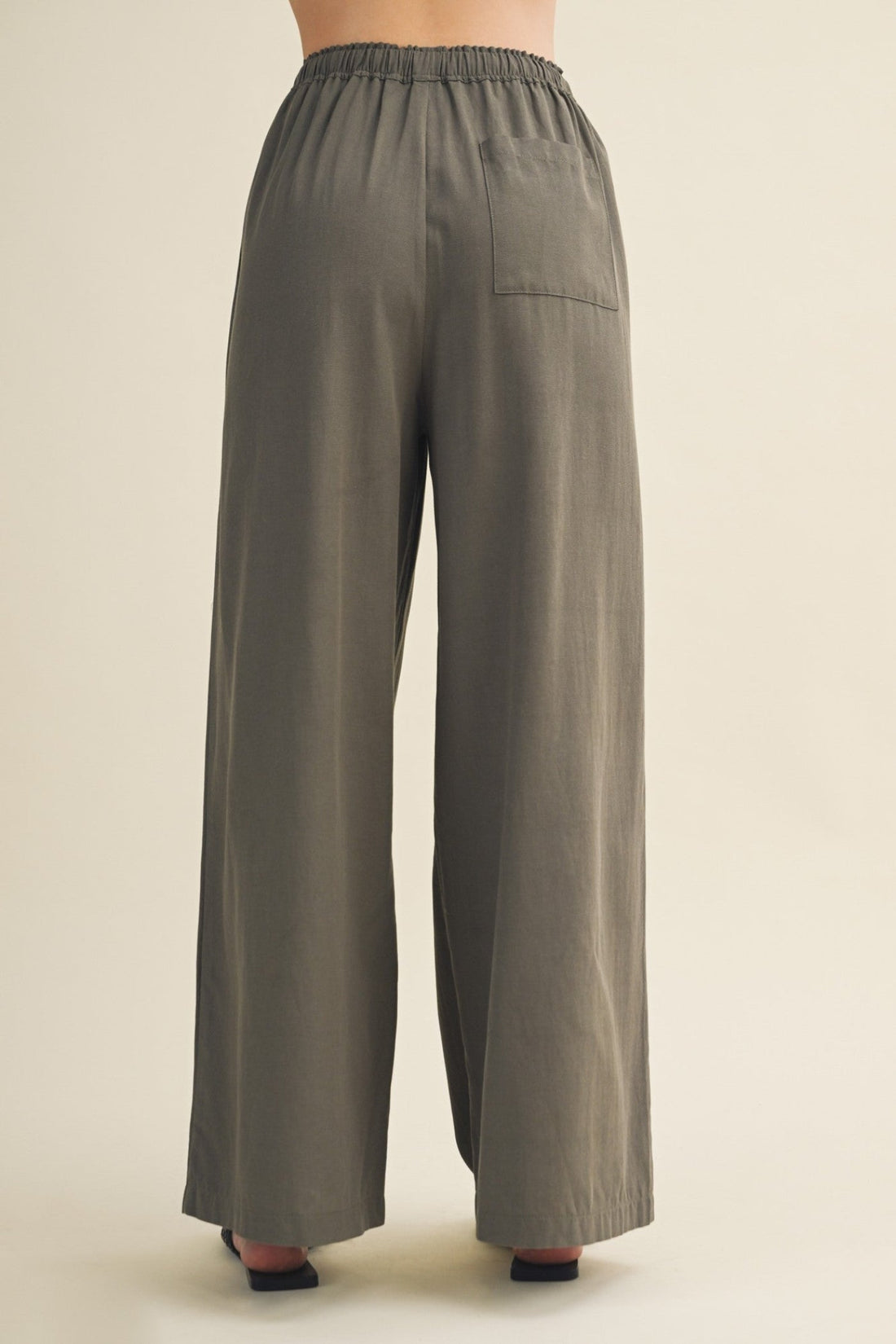 ALEXA OLIVE WIDE-LEG PANTS
