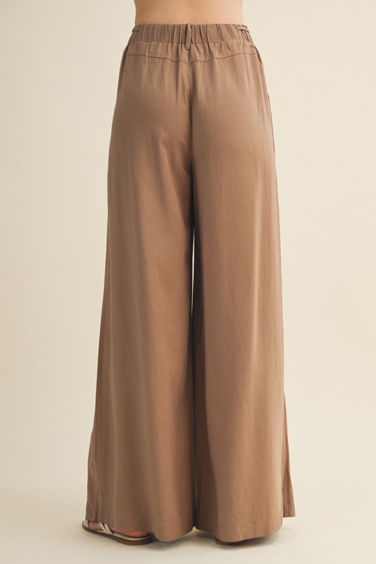 CARA PLEATED WIDE-LEG PANTS