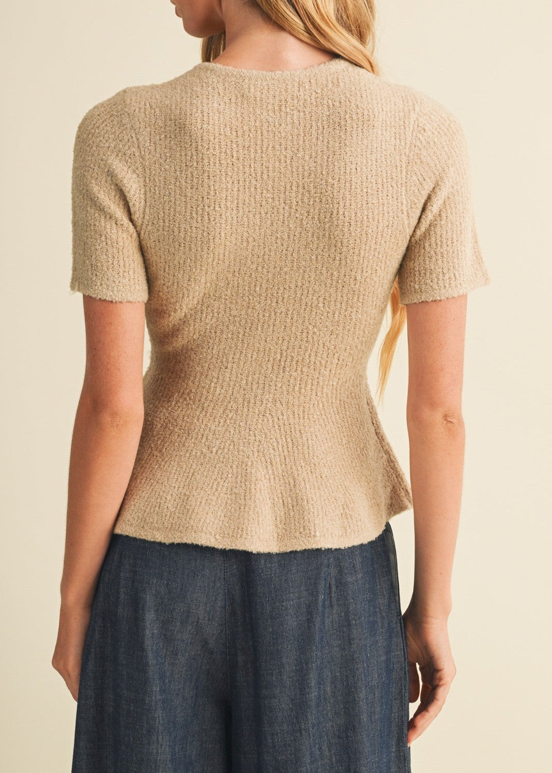 MAYVE KNIT PEPLUM TOP