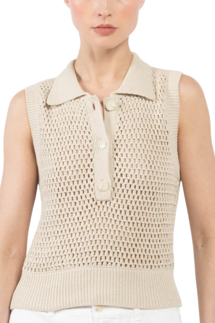 The Polo Vest - Taupe