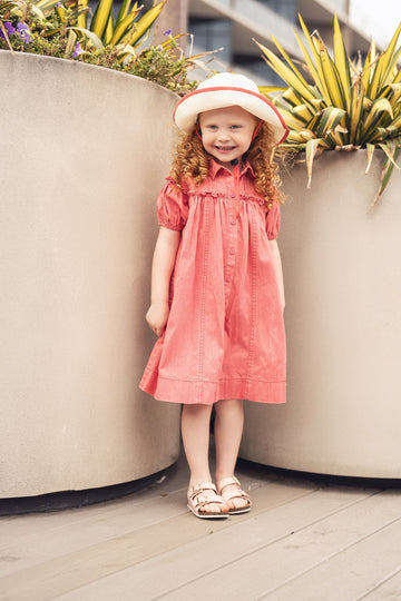 Short Sleeve Dress - Pink Denim