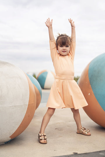 3/4 Puff Sleeve T-shirt - Peach