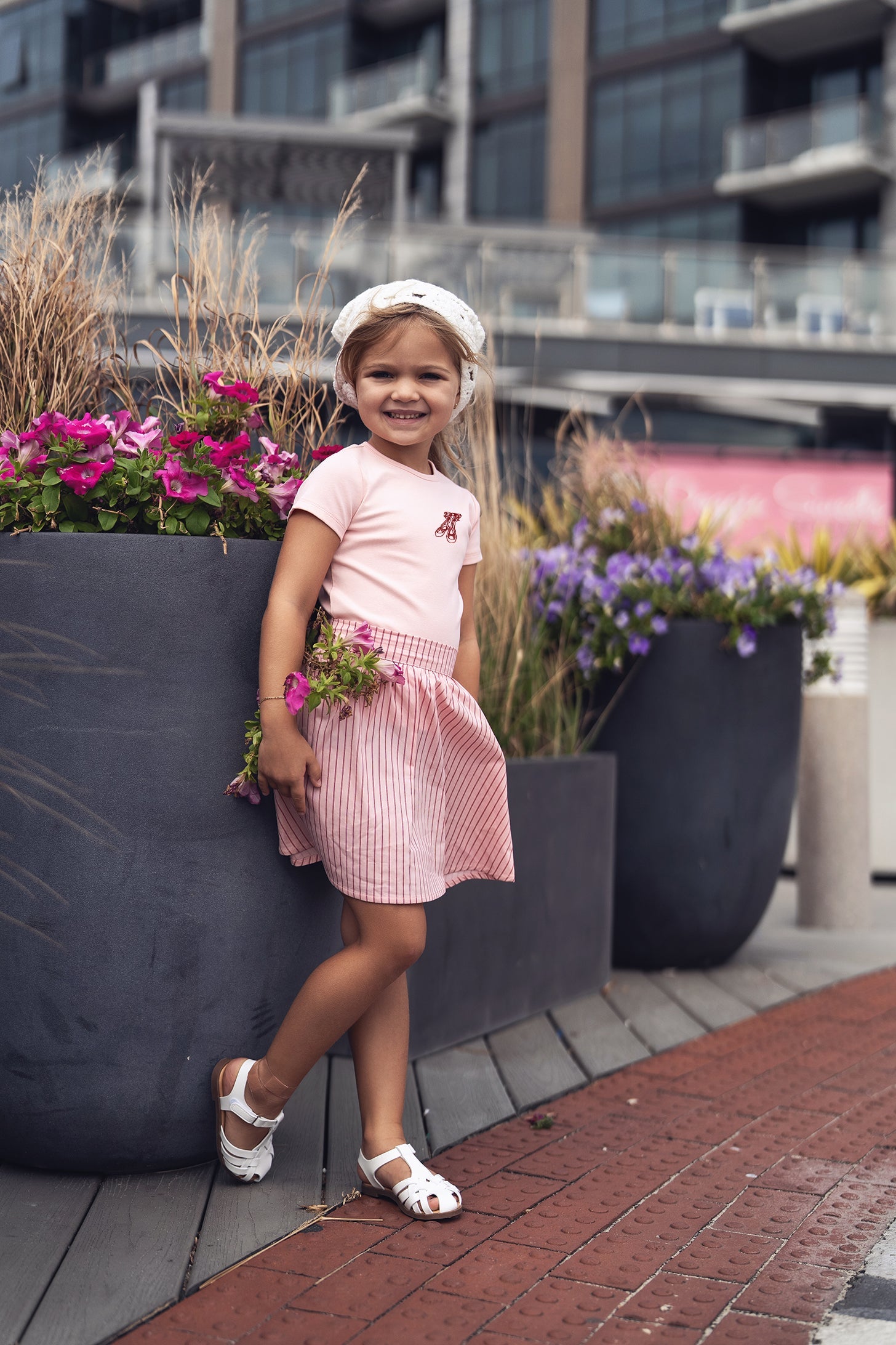 Striped Cotton Skirt - Pink