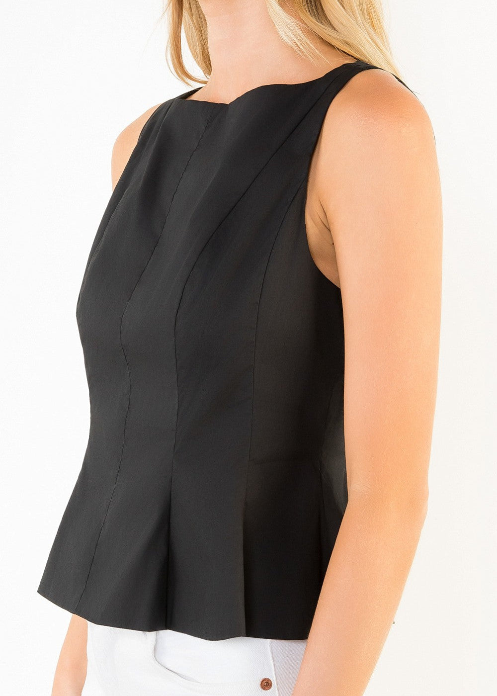 STEPHANIE SLEEVELESS PEPLUM TOP