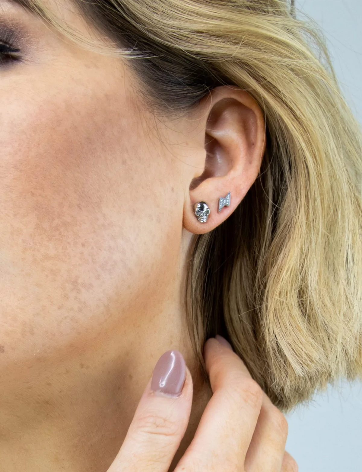 Hyde Skull Studs, Silver