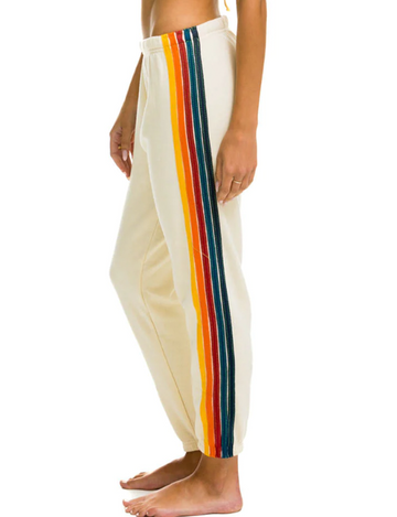 5 Stripe Sweatpants, Vintage White/Multi