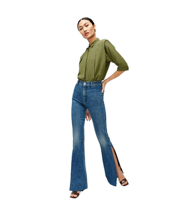 High Slit Flare Jean